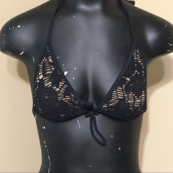 Guess Black Crotche tHalter Swim Top - Picture 1 of 5